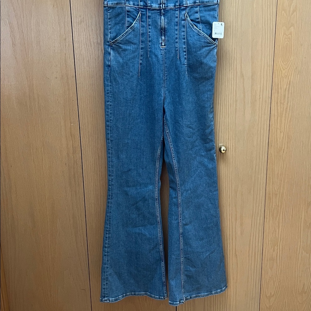 We The Free Jayde Flare Jumpsuit in Sunburst Blue NWT Size XL - Picture 6 of 11